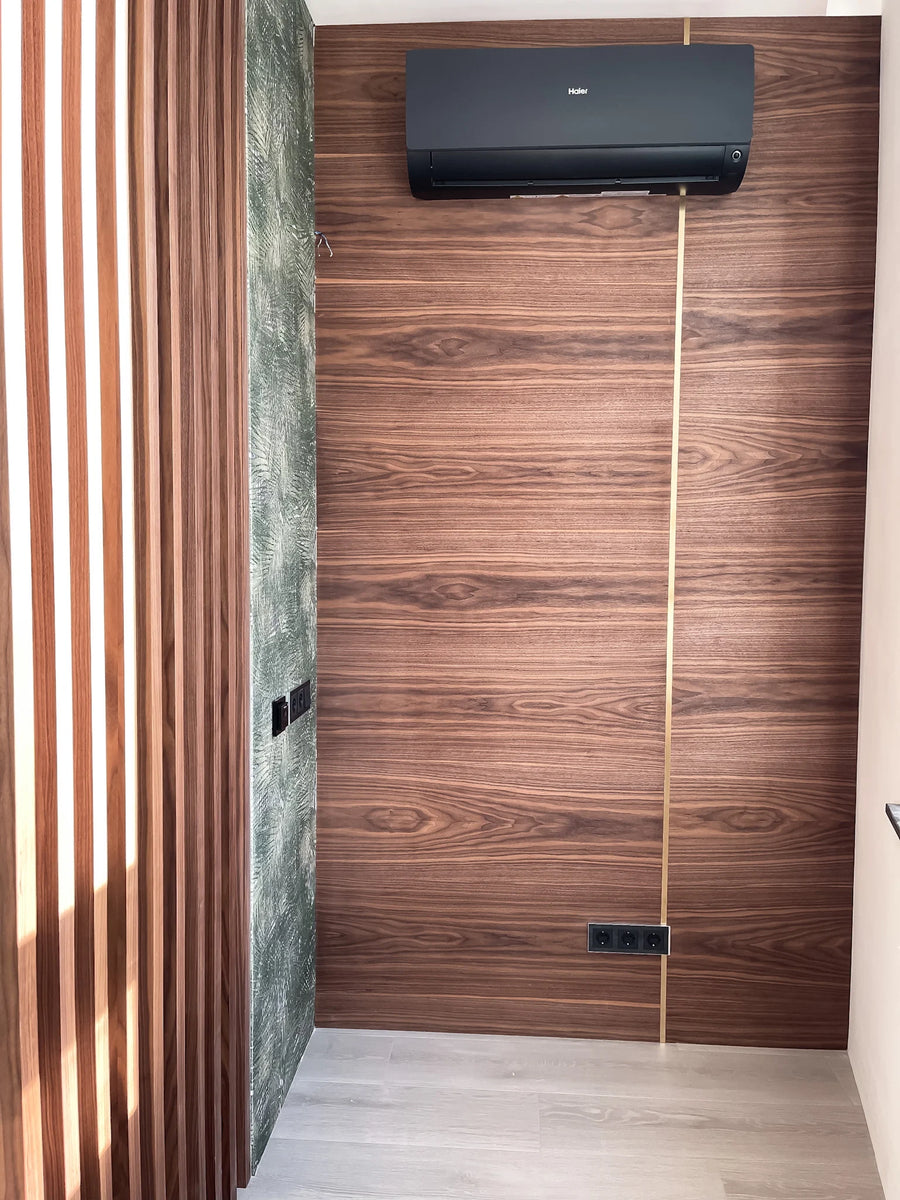 Walnut Wall Panels and Room Divider