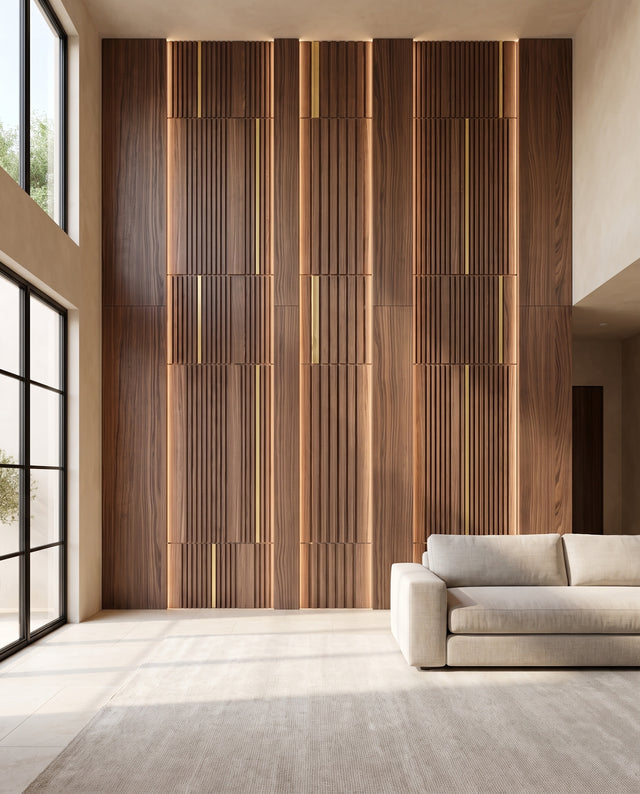 Fluted Panels, Straight Grooves: interior design visualization