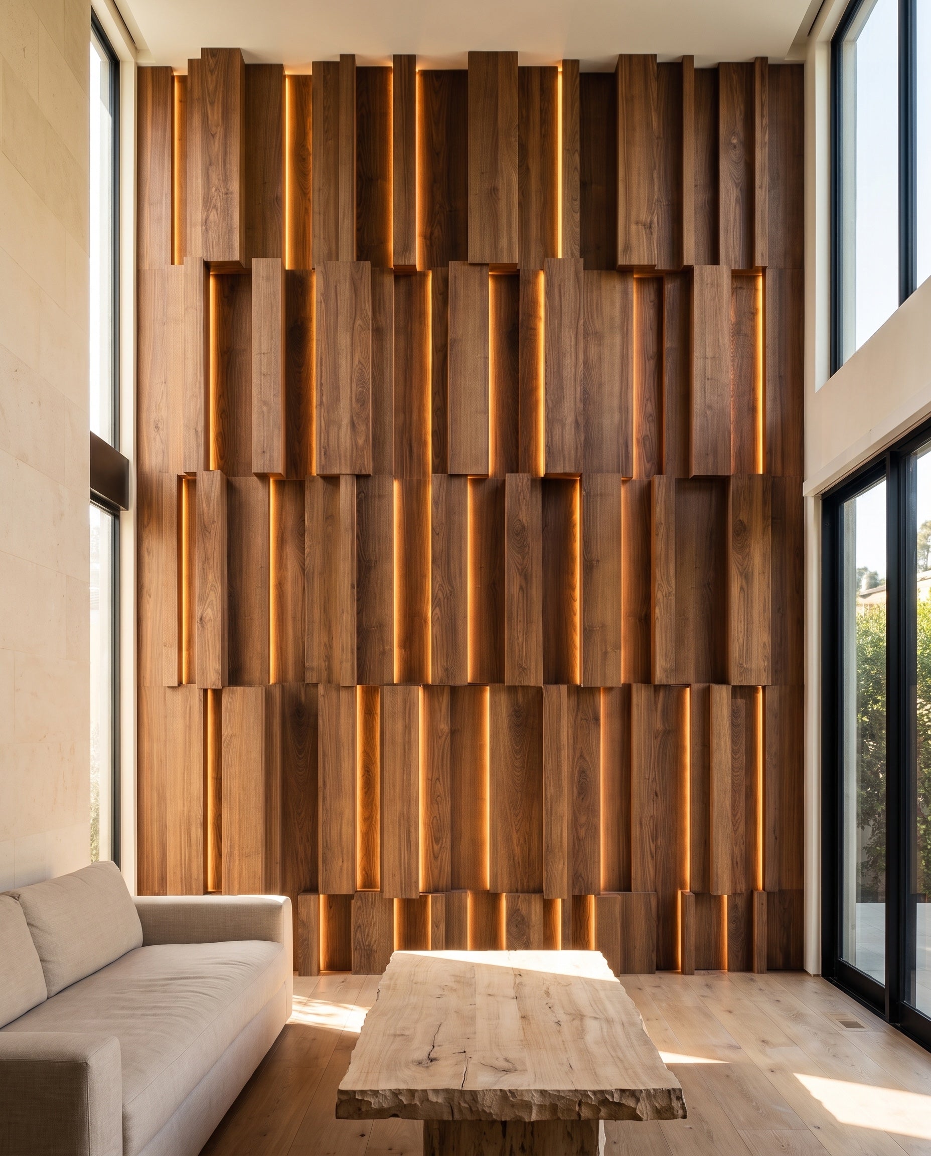 3D Block Panels: proposed design in a contemporary interior