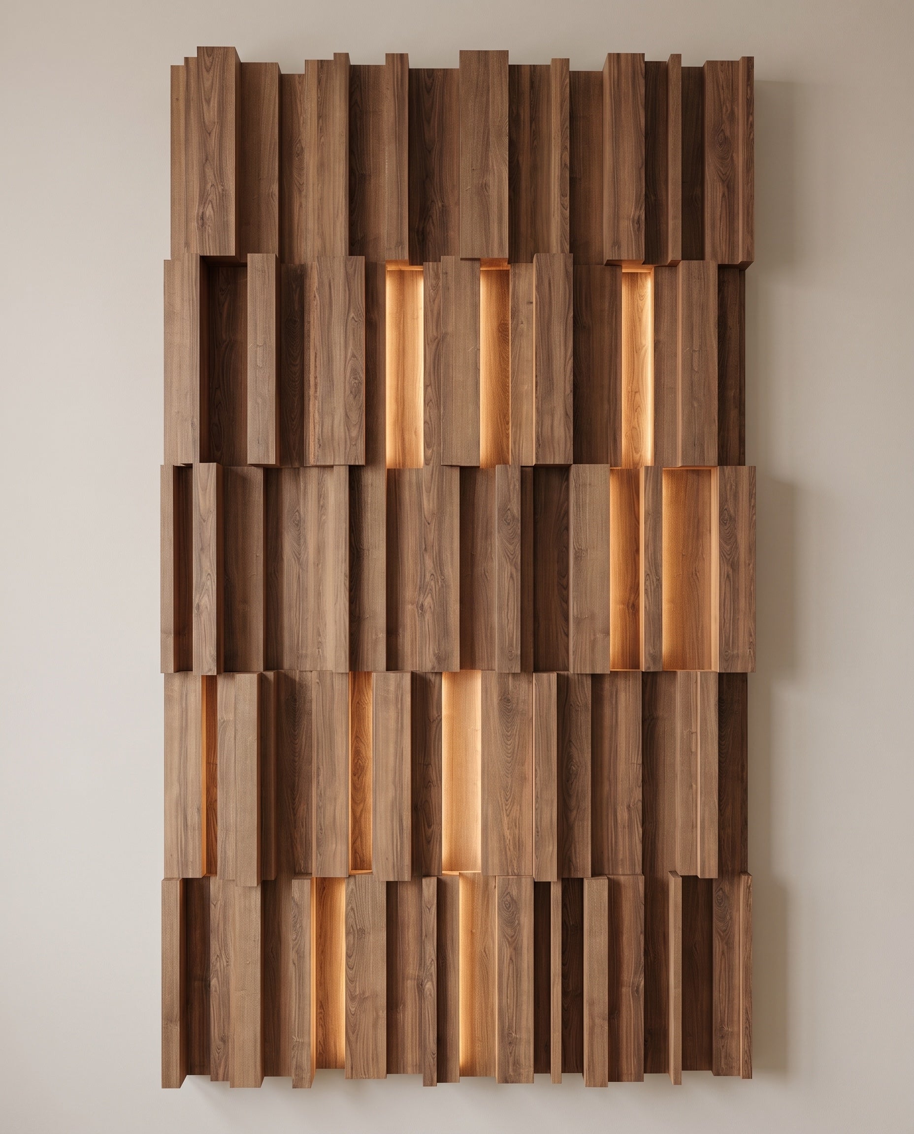 Front elevation showing the complete design and proportions of 3D Block Panels
